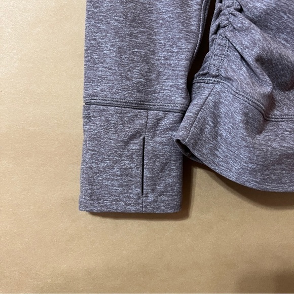 Lululemon | Cypress Kiss 1/2 Zip Heathered Lunar Rock Ruched Pullover Size 6 - Picture 9 of 14